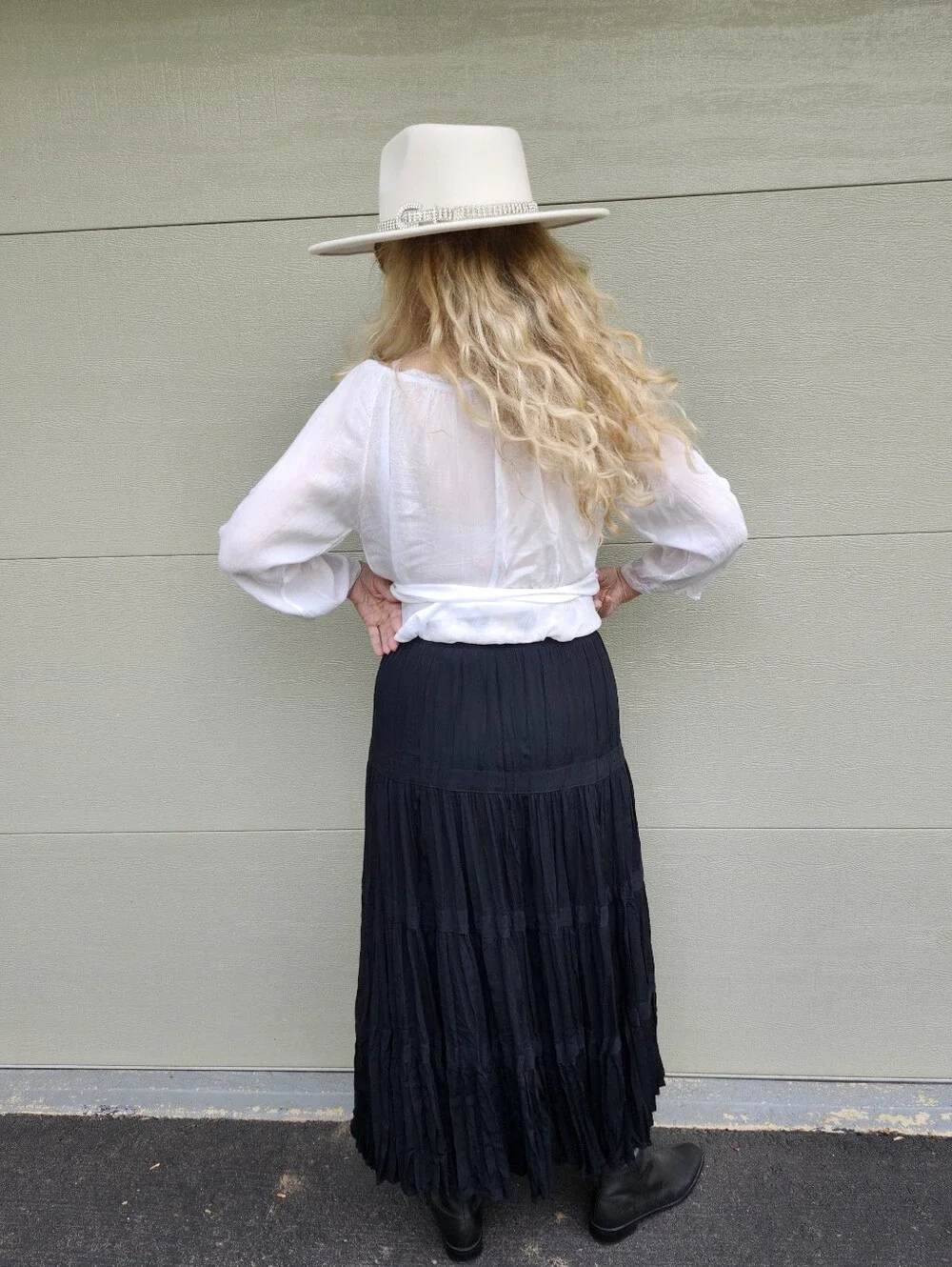 Carole Little Ex Cond Pro Clean Stretch-Waist Tiered Boho Maxi Skirt, M, $45